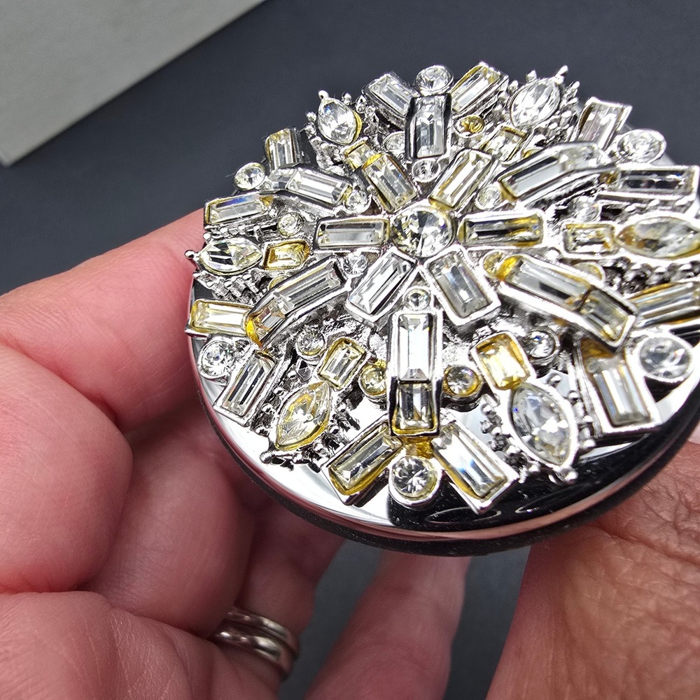 St John Home Crystal Snowflake Wine Bottle Stopper Silver Tone Holiday w box - Picture 6 of 11